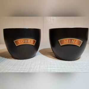 Set of 2 Baileys Irish Cream Yours & Mine Ceramic Mugs/Cups/ Bowls